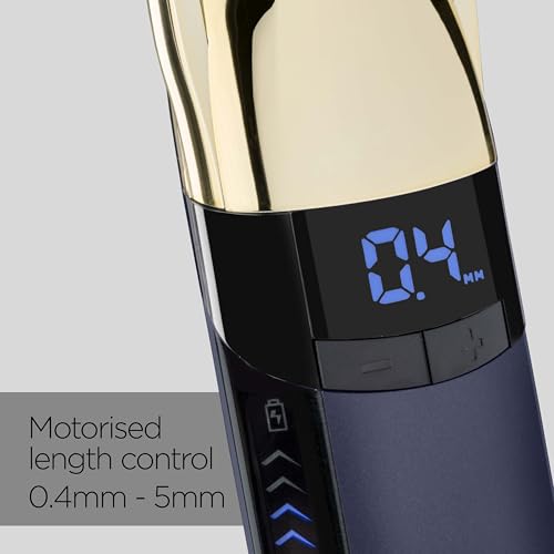 Babyliss Super X-Metal Stubble And Beard Trimmer, Ultra Precision, 24 Length Settings, Cordless And Waterproof, Gifts For Men, Gold/Blue, S992U - 4