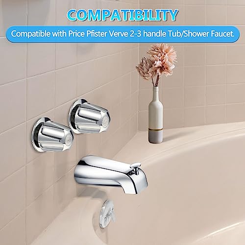 Enhon Faucet Handles, 2 Piece Hot And Cold Faucet Knobs Compatible With Price Pfister Verve Tub Shower, Include 2 Faucet Handles And 2 Screws For Remodeling Trim (Chrome) #TOP3