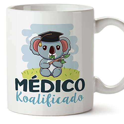 MUGFFINS Tazas para MÉDICO hombre - En Español - Koalificado/koalificada - 11 oz / 330 ml - Regalo