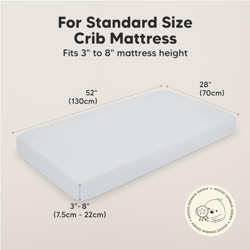 Image of KeaBabies 2-pk Organic Cotton Crib Sheets for Boys Girls 52x28 (Cove) | Fitted Crib Mattress Sheet Neutral, Breathable Cover for Baby Bed Set, Toddler Mattress, Soft & Cute Prints