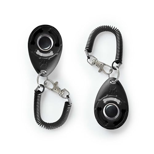 Dog Training Clicker - Essential Clickers for Obedience Training, Positive Reinforcement for Puppies and Adult Dogs - For Owners and Professional Trainers - Safe for Pets - Two Pack