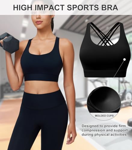 High Impact Sports Bra for Women High Support Molded Cups Strappy Women’s Sports Bra for Workout,Training and Running4