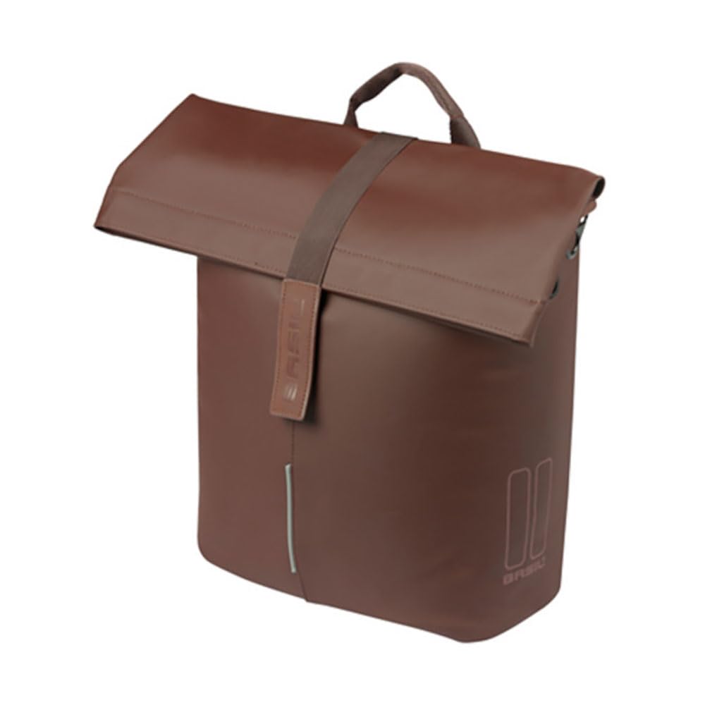 Basil City Bicycle Shopper MIK - 14-16L, Green, Water-Repellent, Includes MIK Studs System, Ideal for City and Shopping