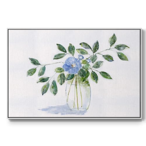 Renditions Gallery Abstract Wall Art Refreshing Blue Blooming Flower with