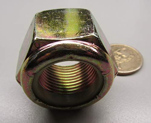 Grade 8 Zinc Yellow Chromate Plated Nylon Insert Locknuts 1"-14 Thread x 1-7/16" W x 1-3/64" H 5 Pcs