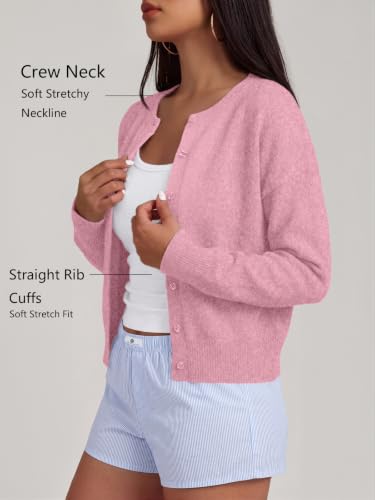 Image of Trendy Queen Cropped Cardigan Sweaters for Women Fall Fashion Clothes 2026 | Lightweight Knit Button-Down, Y2K Open-Front Layering Piece for Fall, Spring & Office Wear