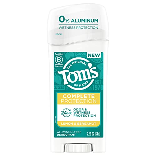 Tom's of Maine Complete Protection Aluminum-Free Natural Deodorant, Lemon & Bergamot, 2.25 OZ