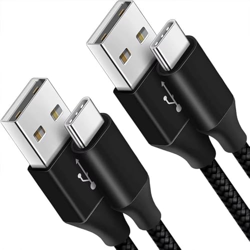 Cable USB C [1m+2m/Lot de 2] Charge Rapide 3A,Câble USB vers USB C 60W,Cable Tressé 4.0 Chargeur Type C pour iPhone 17 16 15,pour Samsung Galaxy S26/S25/S24/S23,pour...