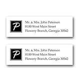 120 Personalized Custom Square Monogram Address Mailing Labels Size (2-5/8 X 1) By Rile Designs