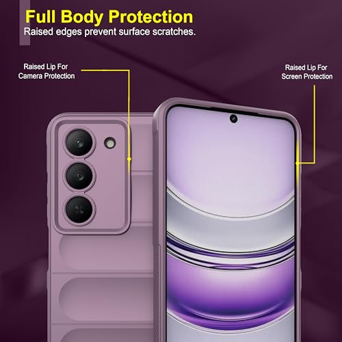 Image of Zapcase Back Case Cover for Realme 14x 5G | Compatible for Realme 14x 5G Back Cover | Liquid Silicon Magic Case with Camera Protection | Lavender