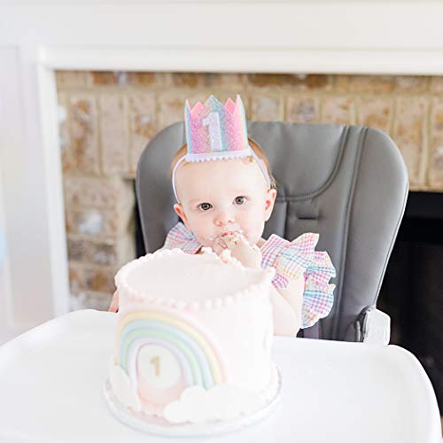 Baby 1St Birthday Rainbow Hat - First Birthday Crown Hat, Baby Birthday Photo Props, Mini Rainbow Crown Party Decorations, Pastel Rainbow Hat #TOP4