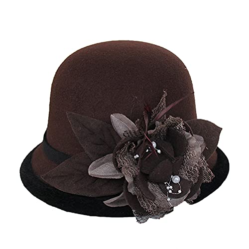 Slouchy Warm Winter Wool Hat Beanie Cap Cloche Bucket Hat Stylish Fedora Floppy Felt Bowler Hat For Men Women, 1-Dark Brown #TOP18
