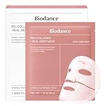 BIODANCE Bio-Collagen Real Deep Face Mask 4 Pcs | Hydrogel Overnight Mask | Pore Minimizing and Elasticity Improvement | Korean Face Mask for Glass Skin | Korean Skincare