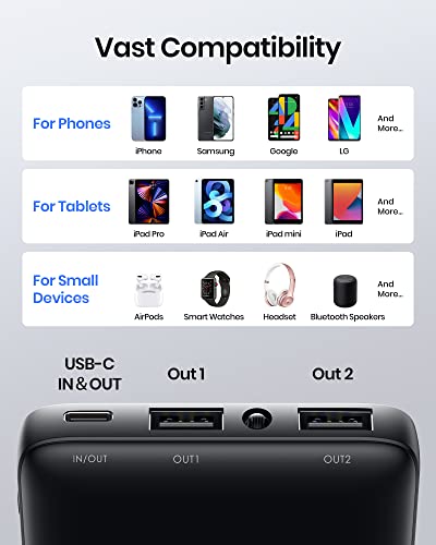 Getihu Portable Charger, 3A High Speed 10000Mah Led Display Usb C Power Bank, Tri-Outputs Battery Pack With Flashlight Compatible With Iphone 14 13 12 11 Pro Samsung S22 Google Lg Ipad [2023 Upgraded] #TOP4