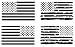 American Flag Decal 4 Pack: Regular and Distressed American Flag Decals (Small ~4", Matte Black)