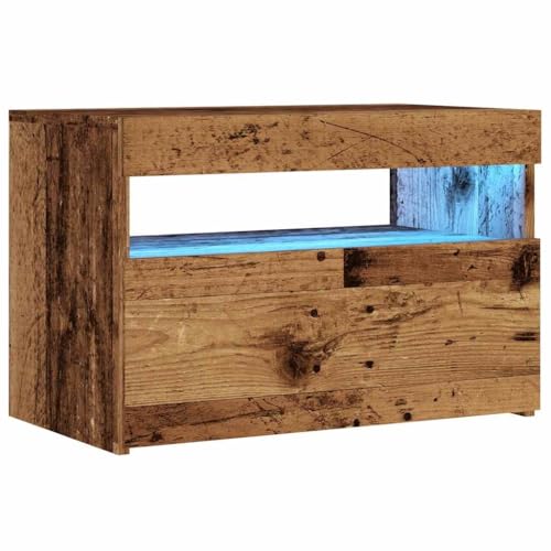 Meuble TV LED en bois d'ingénierie marron élégant