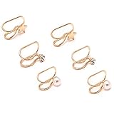 Casfine Cartilage Cuff Earrings Set - Fake Clip on Non-Pierced Ear Cuff Stud Earring Set for Women Girls