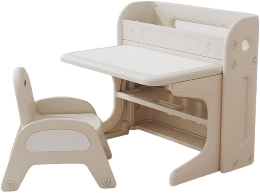 WIOLEキッズデスク 折りたたみ チェア セット キッズテーブル ミニテーブル 多機能 2~6歳 省スペース お絵描きデスク 棚付