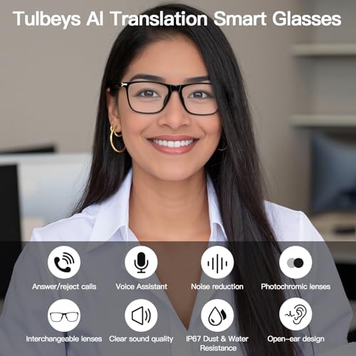 Image of AI Smart Glasses for Men Women, Real-Time Translation 160+ Language
