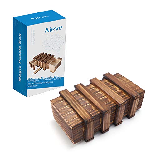 AIEVE Puzzle Box, Puzzle Box for Adults, Difficult Magic Box Wooden Puzzle Box