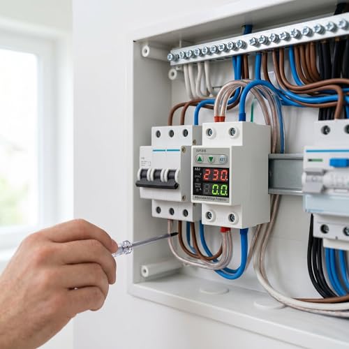 Protector de voltaje monofásico de 63A con regulación inteligente y control de corriente 3