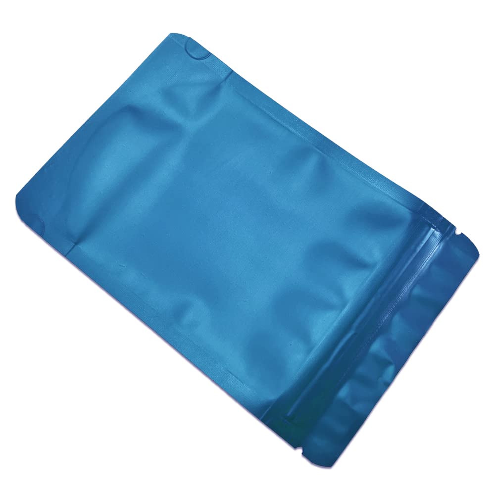 WACCOMT 50-Pack Mylar Bags With Zipper Lock - Stand-Up Smell Proof Pouches For Food Storage (14x20cm)