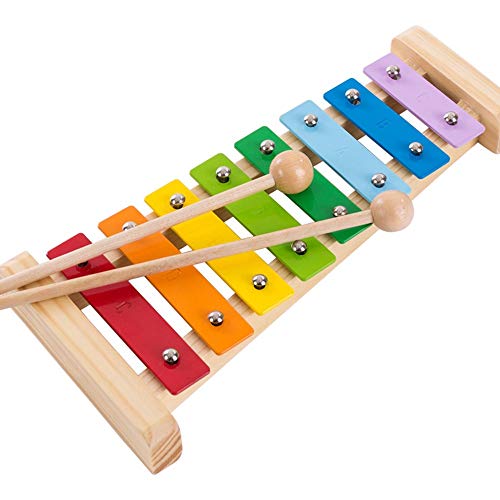 WFF Baby Toddler Toys Wooden Music Piano Kids Hand Knock on Piano Percussion Instrument Infant Baby Puzzle Percussion Musical Toy Small Xylophone (Color : 2pieces)