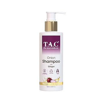 TAC - The Ayurveda Co. Onion Shampoo For Dry And Frizzy Hair With Red Onion Black Seed Oil For Women & Men, Sulphate And Paraben Free - 200ml