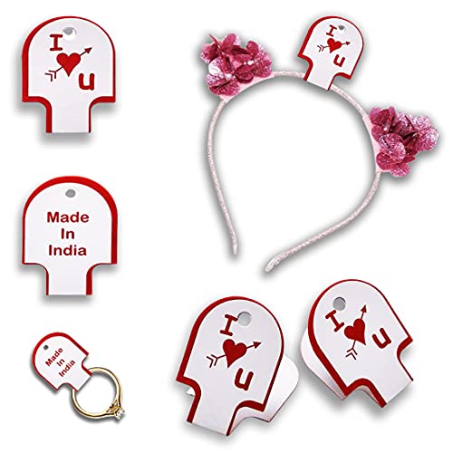 Image of DIY Crafts 50 Pcs, I Love You Tag, Blank White /Multi Kraft Paper Jewelry Necklace Bracelet Display Hanging Cards Price Tags (50 Pcs, I Love You Tag)