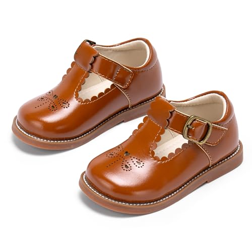 Image of PHIRAMIN Toddler Girl Mary Jane Dress Shoes-Little Girl School Uniform Shoes for Wedding Party