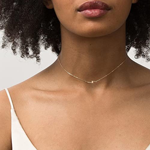 Tasiso Lightning Bolt Choker Necklace For Women 14K Gold Plated Lightning Bolt Collar Necklace #TOP3