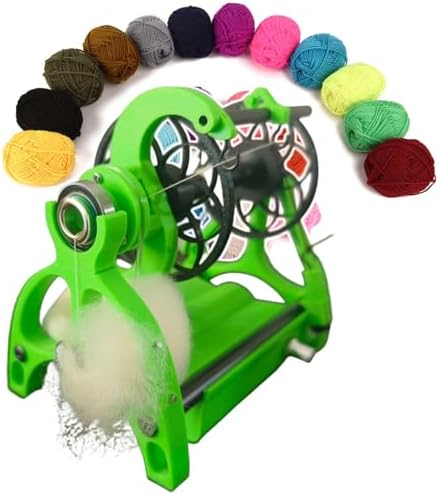 Green Spinning Wheel Yarn - Premium Quality, Soft Knitting Fiber for Crafts, Weaving & DIY Projects, Ideal for Crafters, Beginners & Professionals