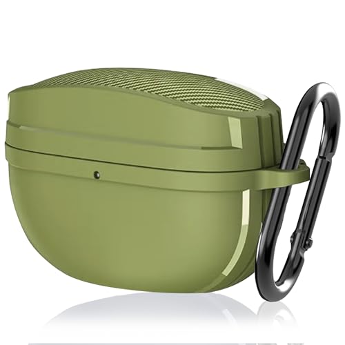 Case Cover Compatible with Sony WF-1000XM5 (2023) Shockproof TPU Protective Cover for Sony WF 1000XM5 Case XM5 Case Cover with Carabiner (Green)
