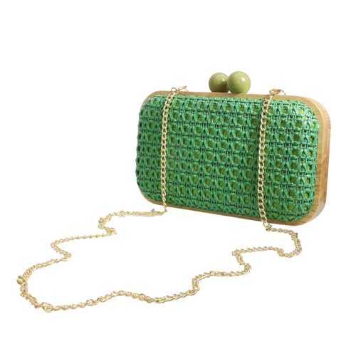 Image of Women Straw Clutch Purse Handwoven Summer Evening Bag Beach Straw Handbag Wedding Party Clutch Bag Wicker Purse