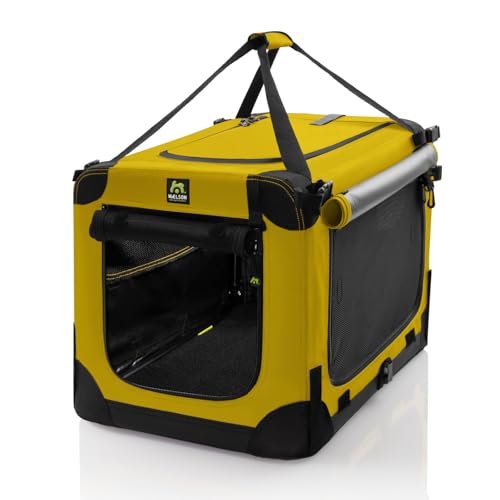 Maelson Soft Kennel Safran Gelb 72 cm + Lounge Mat - Transportbox mit Matratze für Hunde