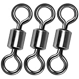 Alwonder 100-Pack Fishing Barrel Swivels - Tackle Rolling Swivel for Freshwater Saltwater, Stainless Steel Heavy Duty Terminal Tackle, Lures Leaders Line Connectors Size 6