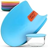 FRISCHFRESH® - Frischhaltedeckel | Deckel für Töpfe, Schüsseln, Pfannen | ∅20cm Blau | Luft- und Lichtdicht [platzsparend] lange Haltbarkeit | Lebensmittelschutz, Untersetzer | Kochen, Camping, Büro