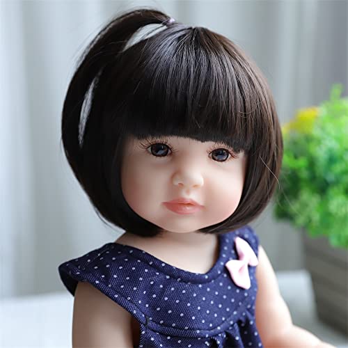 ZIYIUI 22" 55cm Puppe Reborn Baby Reborn Babypuppen Weich Vinyl Silikon - Lächelndes Mädchen – Bild 3