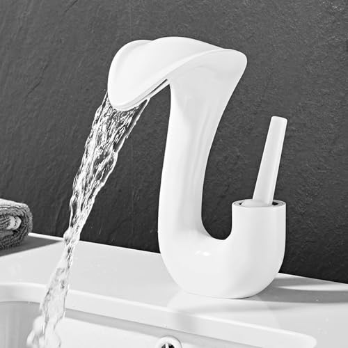 Lavabo de salle de bain en cuivre cascade blanc vasque à poser compacte