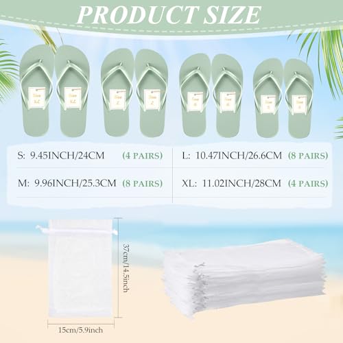 Image of Unittype Flip Flops Bulk for Wedding Guest Slippers Wedding Flip Flops with Cards Bags for Pool Beach Party