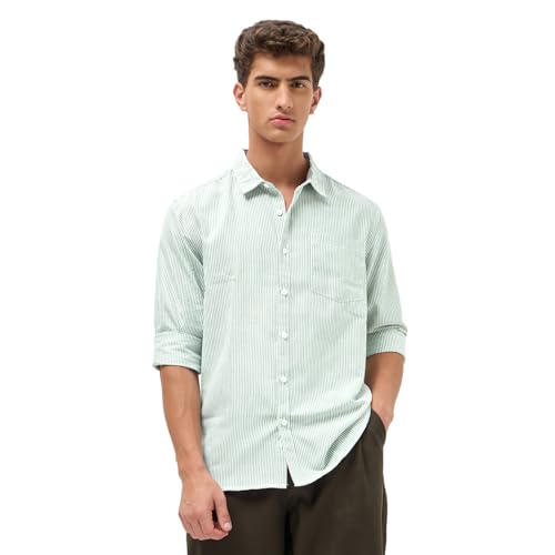 Image of Urbano Fashion Men's Cotton Full Sleeve Regular Fit Casual Striped Shirt