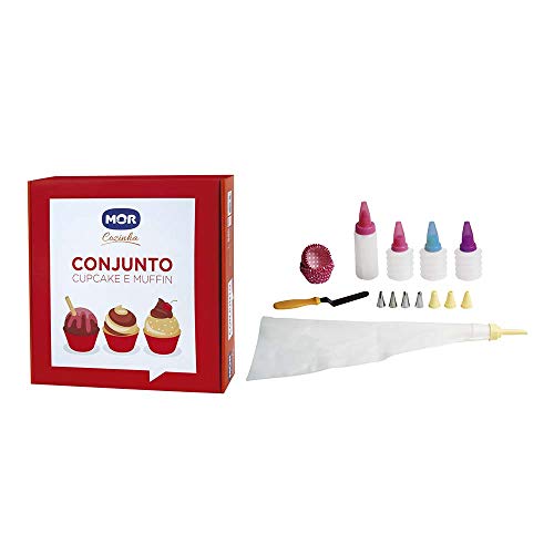 Conjunto Deunto e em Casa Cupcake e Muffin Doce de Cozinha 13 Peças, Mor, Pacote de 1