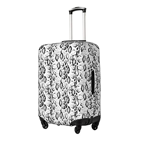 Snake Skin Black And White Print Suitcase Cover Luggage Protector Washable Elastic Fashionable Travel Gear Cover2