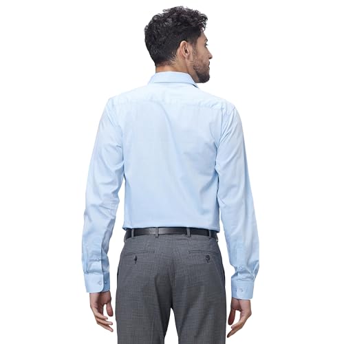 Image of Raymond Slim Fit Pure Cotton Structure Pattern Semi Cut Away Collar Formal Shirt
