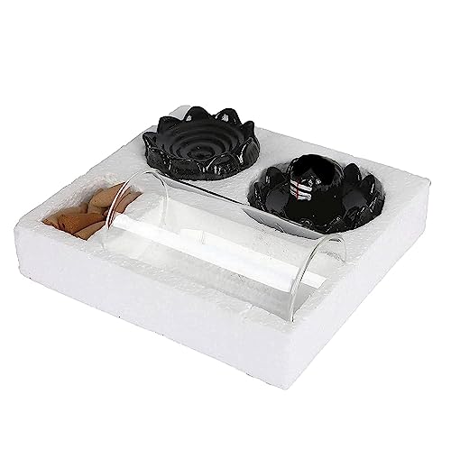 Image of Webstar Shiva Smoke Fountain Polyresin Back Flow shivling Incense Holder with 10 Back Flow Incense Cones | (Back Flow Fountain Home Decor-1-Pcs+10 Cones)
