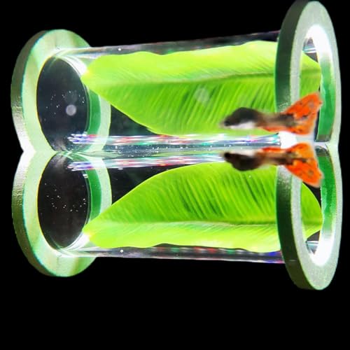 Image of Suspended Acrylic Tube Tunnel,Acrylic Betta Bed, Betta Leaf mat breeding and Resting Bed simulating The Natural Habitat of Betta spawning Grounds, Betta Toy shelter