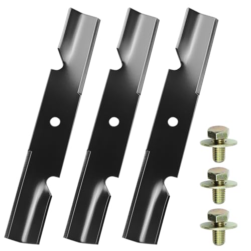 POSFLAG 3 Pack 601123 482877 Hustler 48 Inch Mower Blades with Blade Bolts