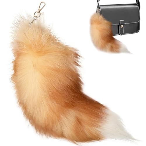 Voarge Fuchsschwanz Anhänger, Groß Schlüsselring Tasche Zusätze Auto...