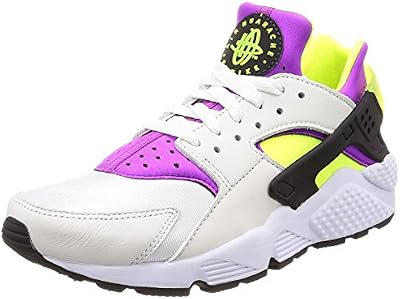 Nike Men's Air Huarache Run '91 QS White/Black Neon Yellow Running Shoe 11 Men US