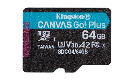 Image of Kingston Canvas Go Plus microSDXC Memory Card Gen4 200MB /s A2 U3 V30 64GB Single Pack w /o ADP Card only-SDCG4 /64GBSP